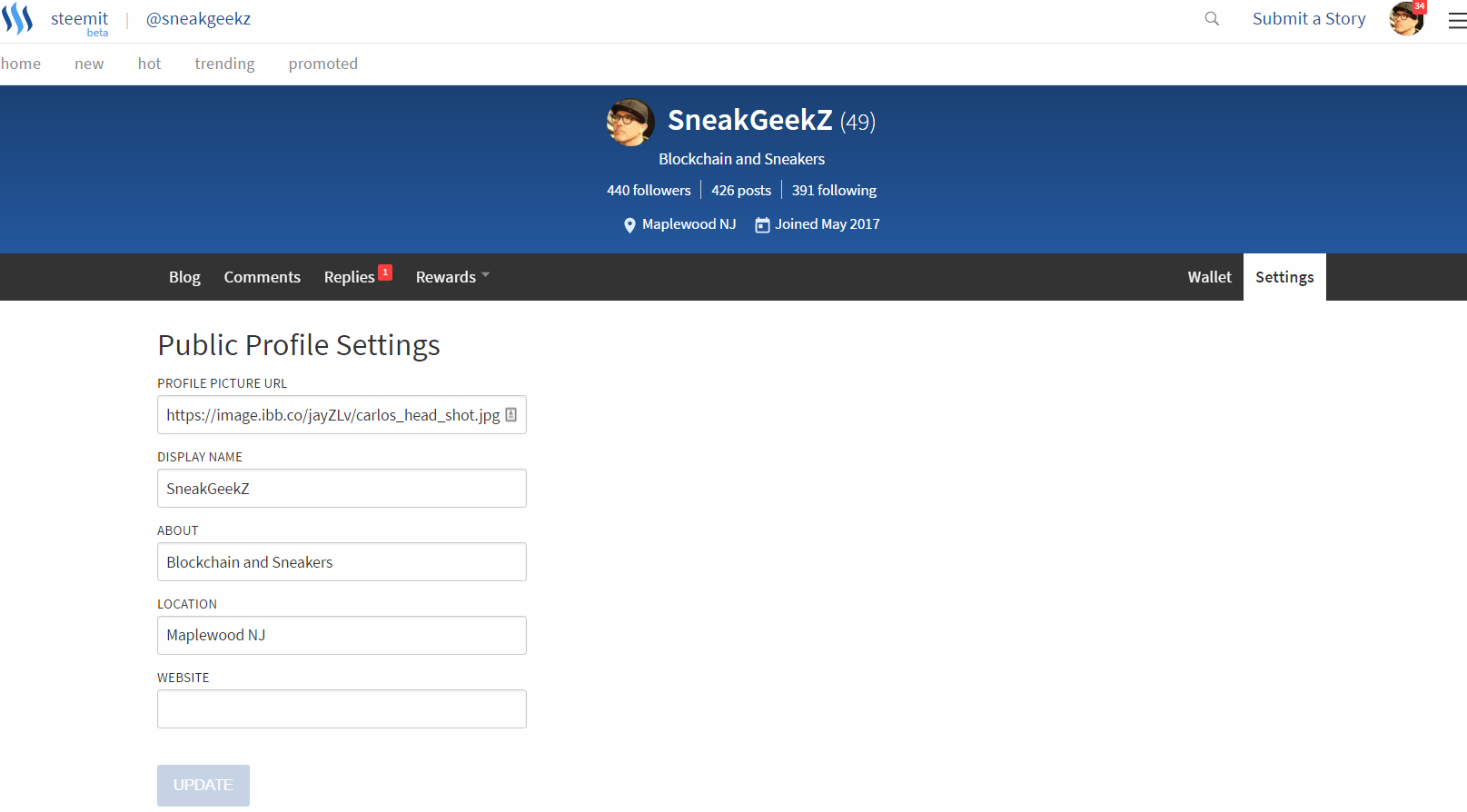 steemit profile update.PNG