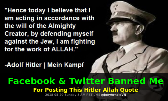 twitter hitler facebook banned islam europe