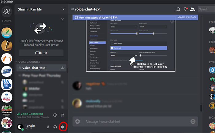 discord push to talk keyclick