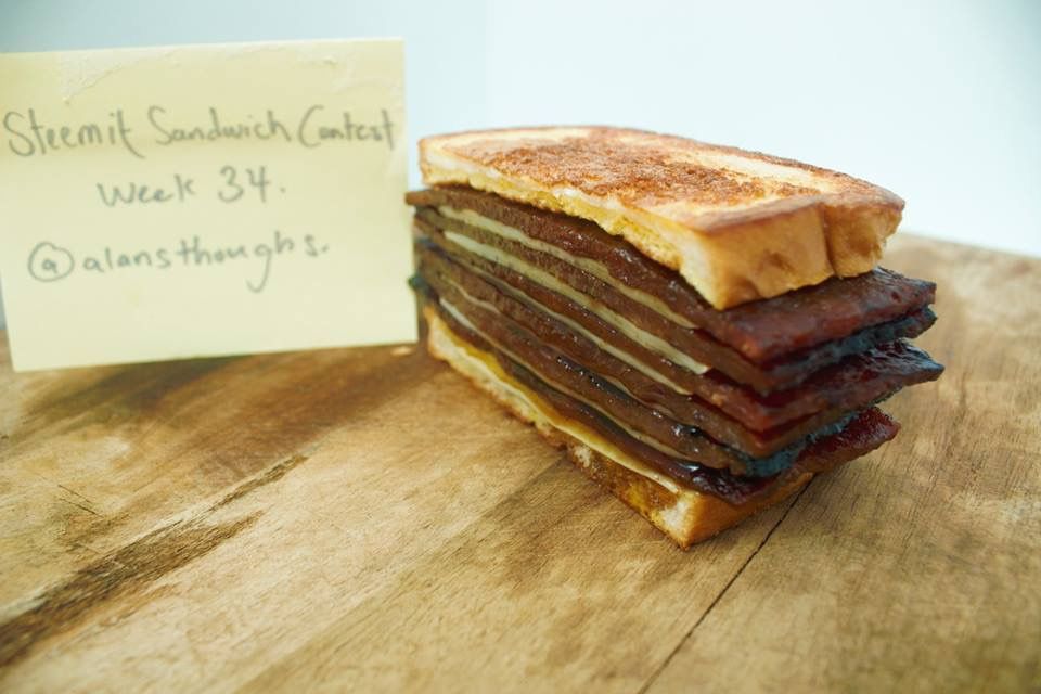 i present to you: bak kwa & cheese french toast sandwich