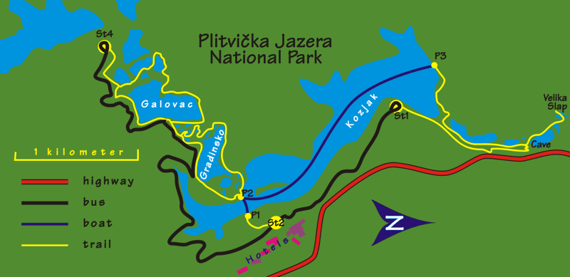 Plitvice Lakes National Park Map