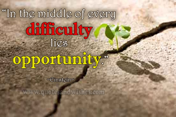 In the middle of every difficulty lies opportunity — Steemit