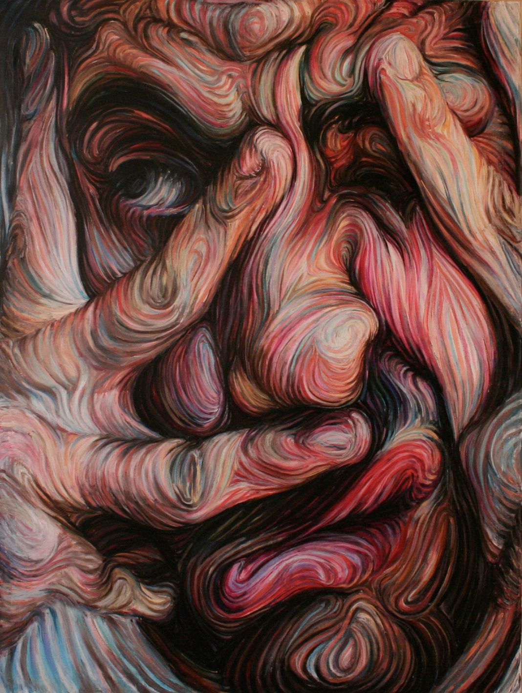 Self portrait I ,160cmx120cm ,oil pastel on canvas.jpg
