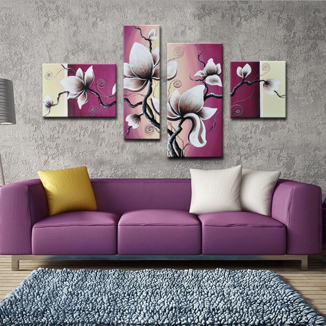 Modern-Home-Decor-Abstract-Painting-Calligraphy-White-Flower-Purple-Background-Wall-Art-Painting-4-Panel-Oil.jpg_640x640.jpg