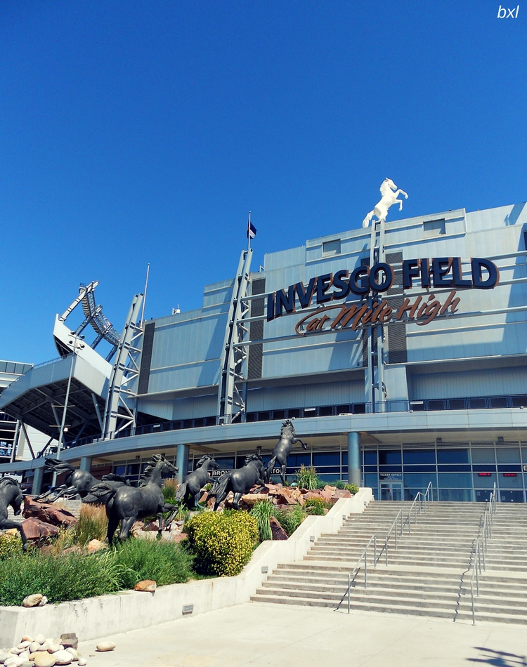 denver colorado stairs to invesco field at mile high stadium