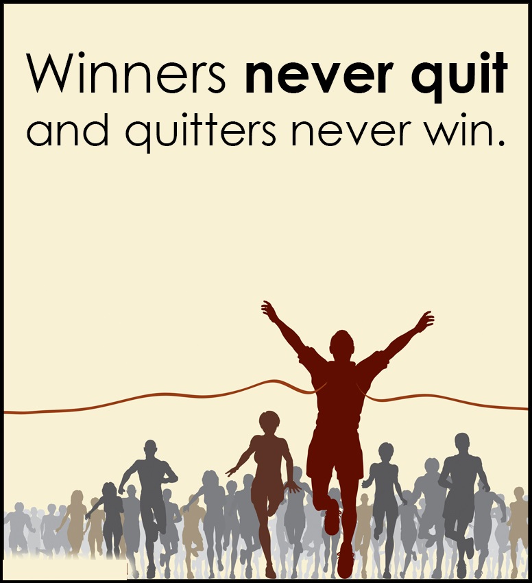 quitter never wins and winner never quits