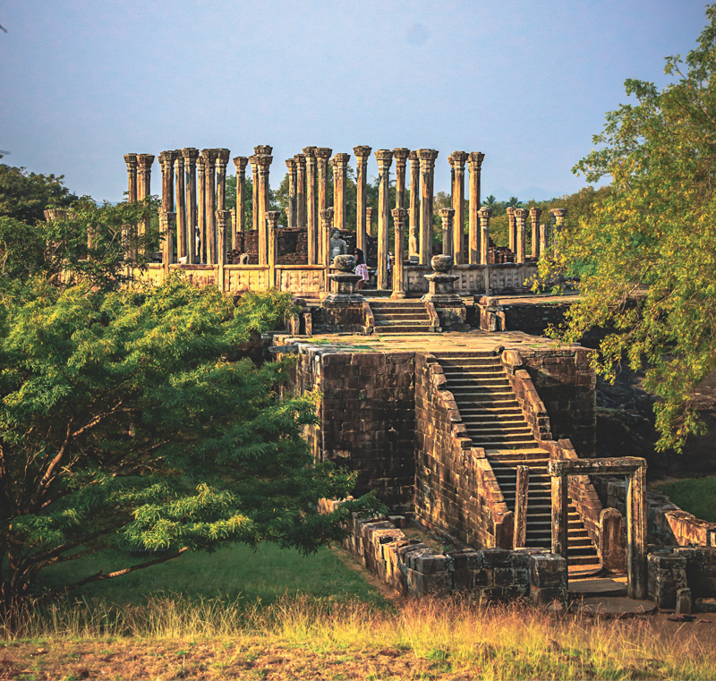 The Medirigiriya Vatadage, as seen from the rock opposite.jpg