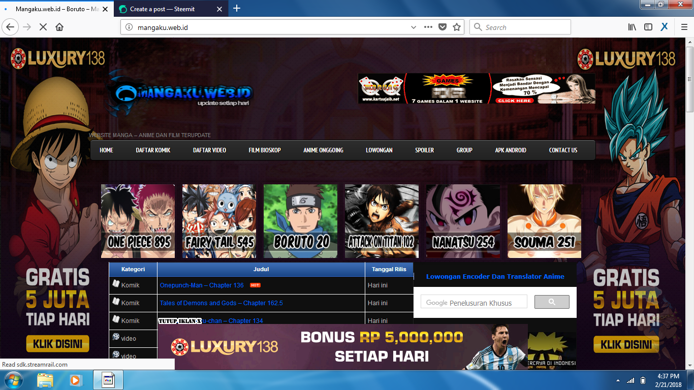 REVIEW WEB FOR STREAMING ANIME SUB INDO — Steemit