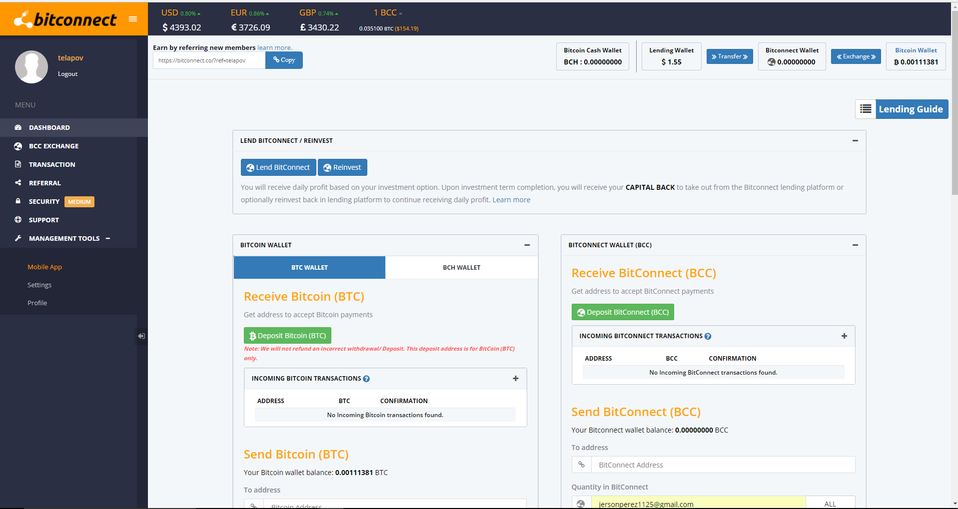 Transaction deposit