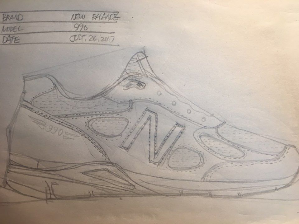 new balance 990 drawing