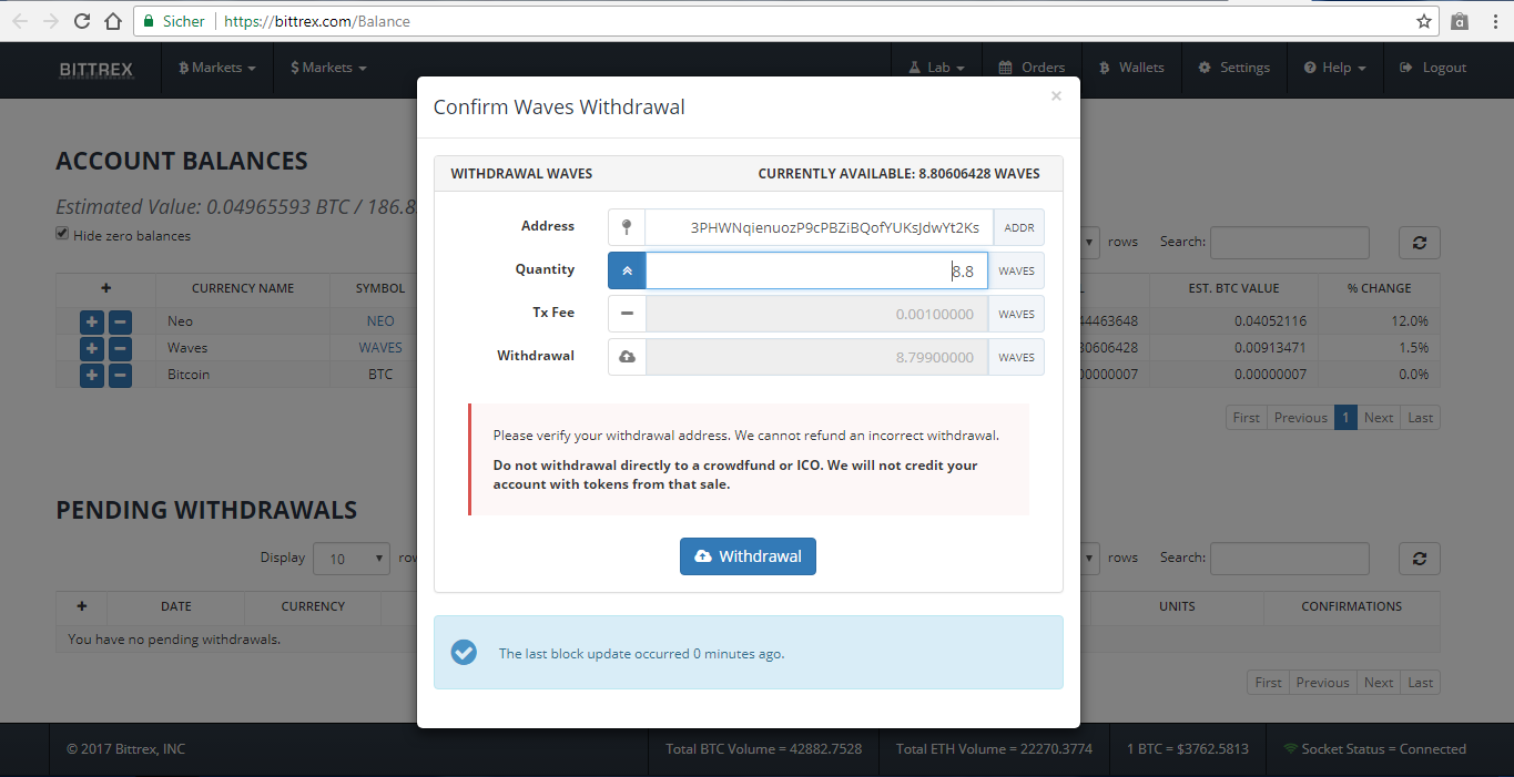 WAVES von BITTREX ans Waveswallet schicken.PNG