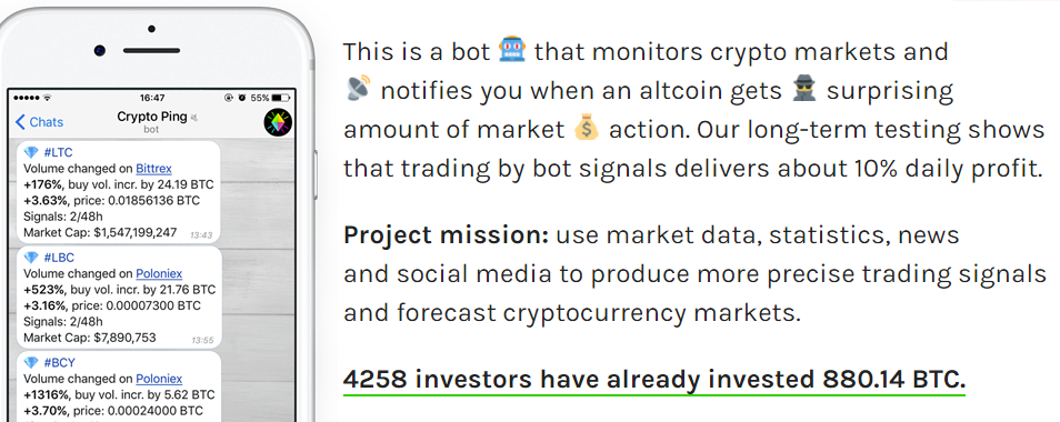 Spotting Cryptocurrency Pumps and Dumps with CryptoPing Bot