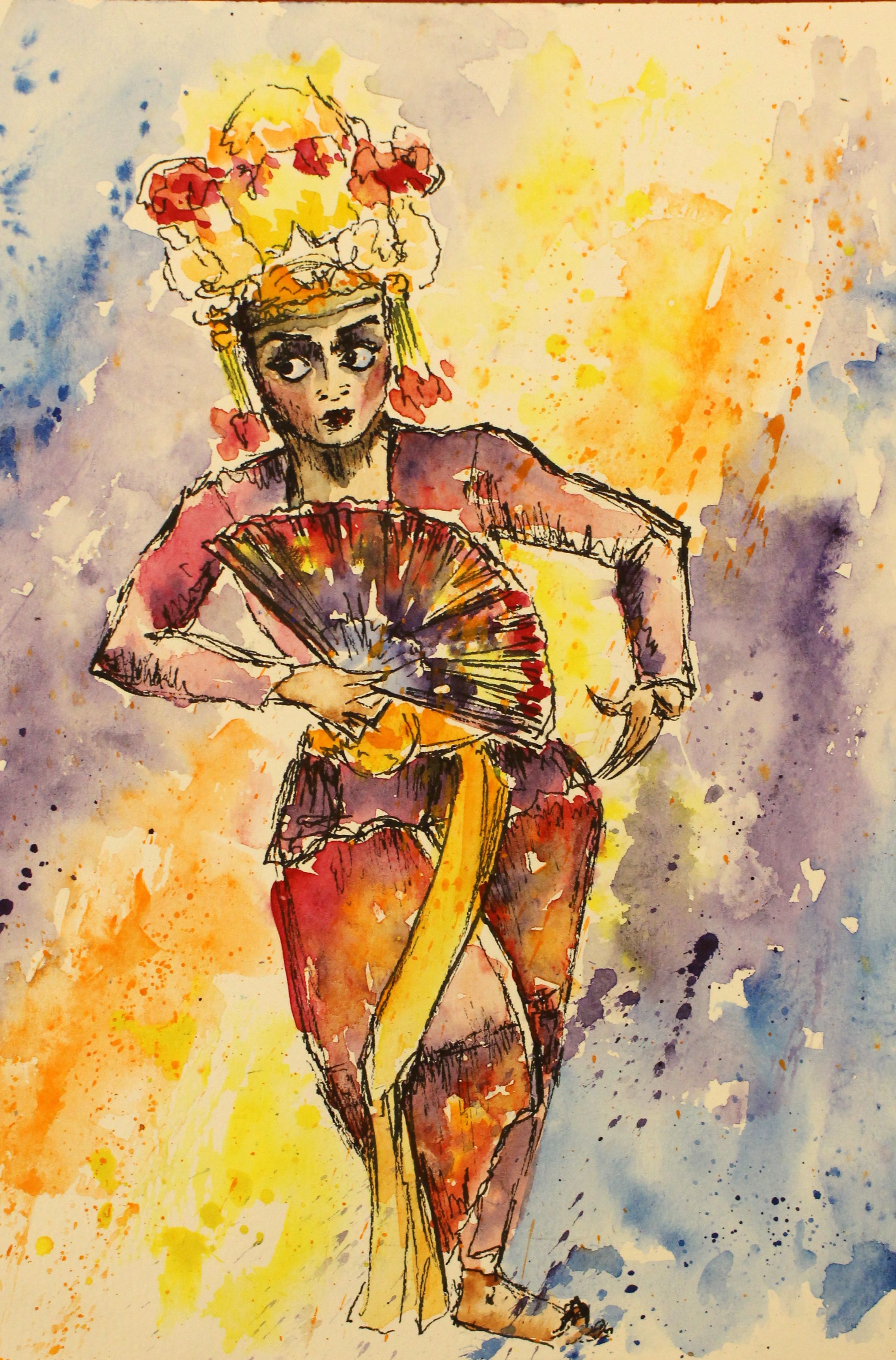 traditional bali dance original watercolor painting.jpg