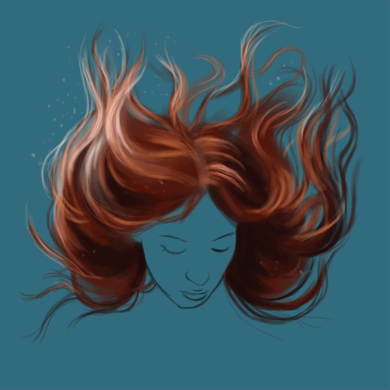 Hair Underwater Drawing Reference