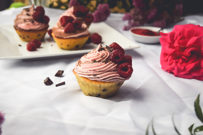 Raspberry Filled Chocolate Chip Cupcakes #cupcakes #ValentinesDay #summer #foodie (3).jpg