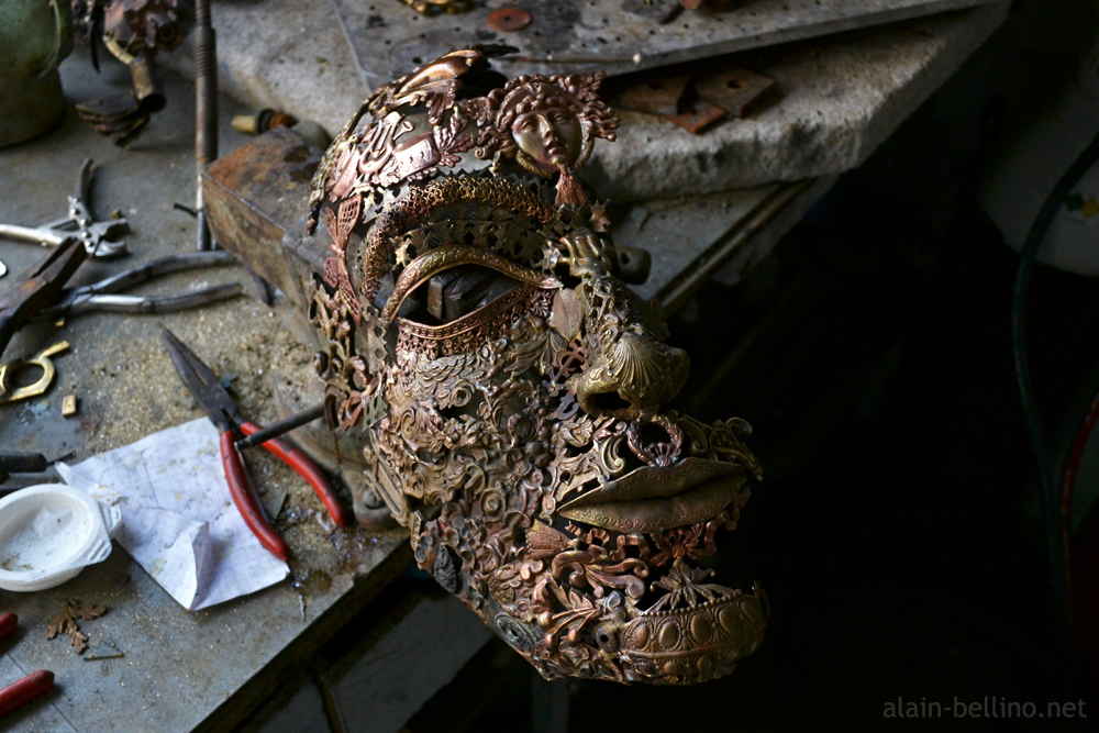 bronze head in progress