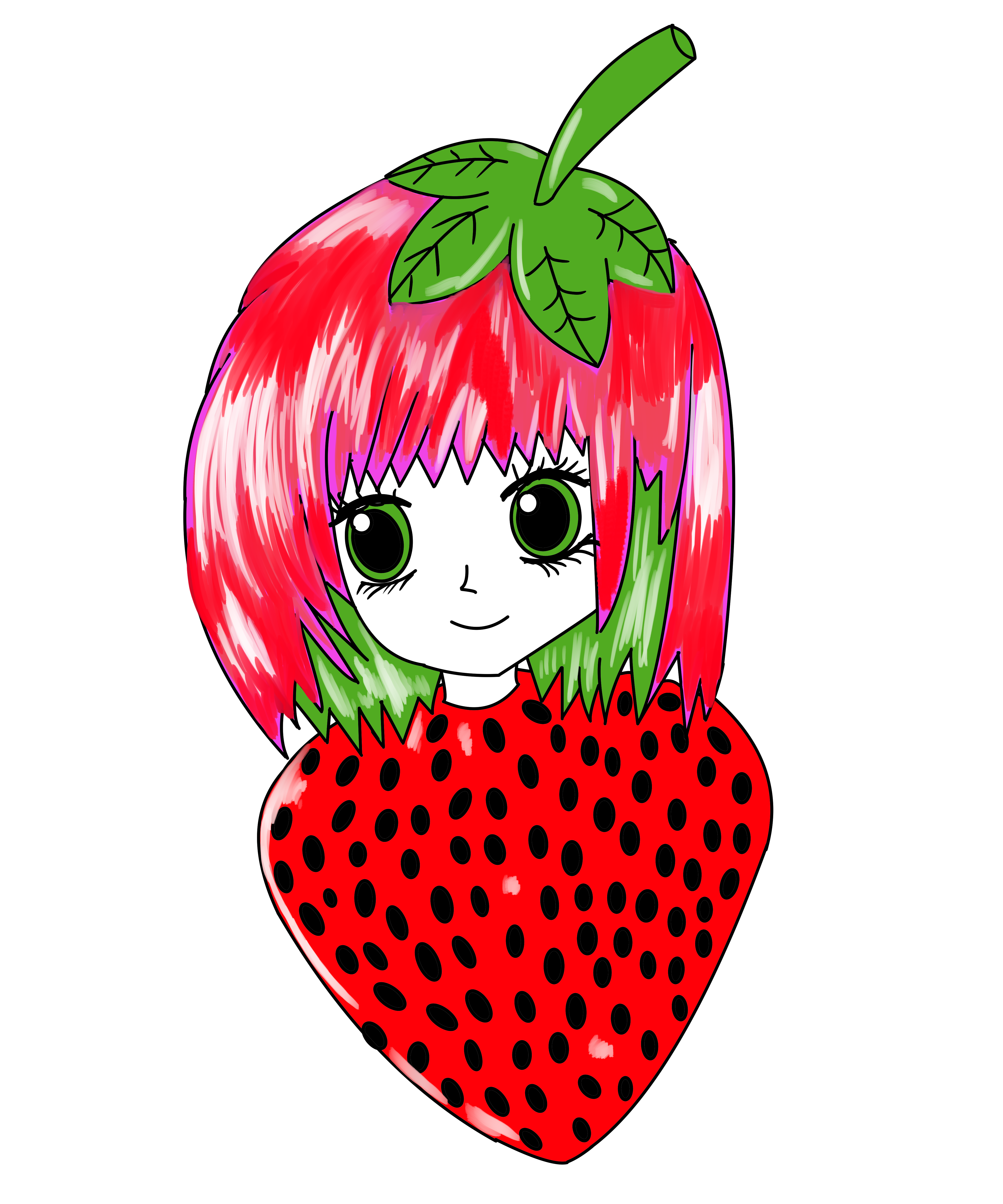 strawberry girl drawings