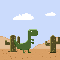 Chrome dino pixel art