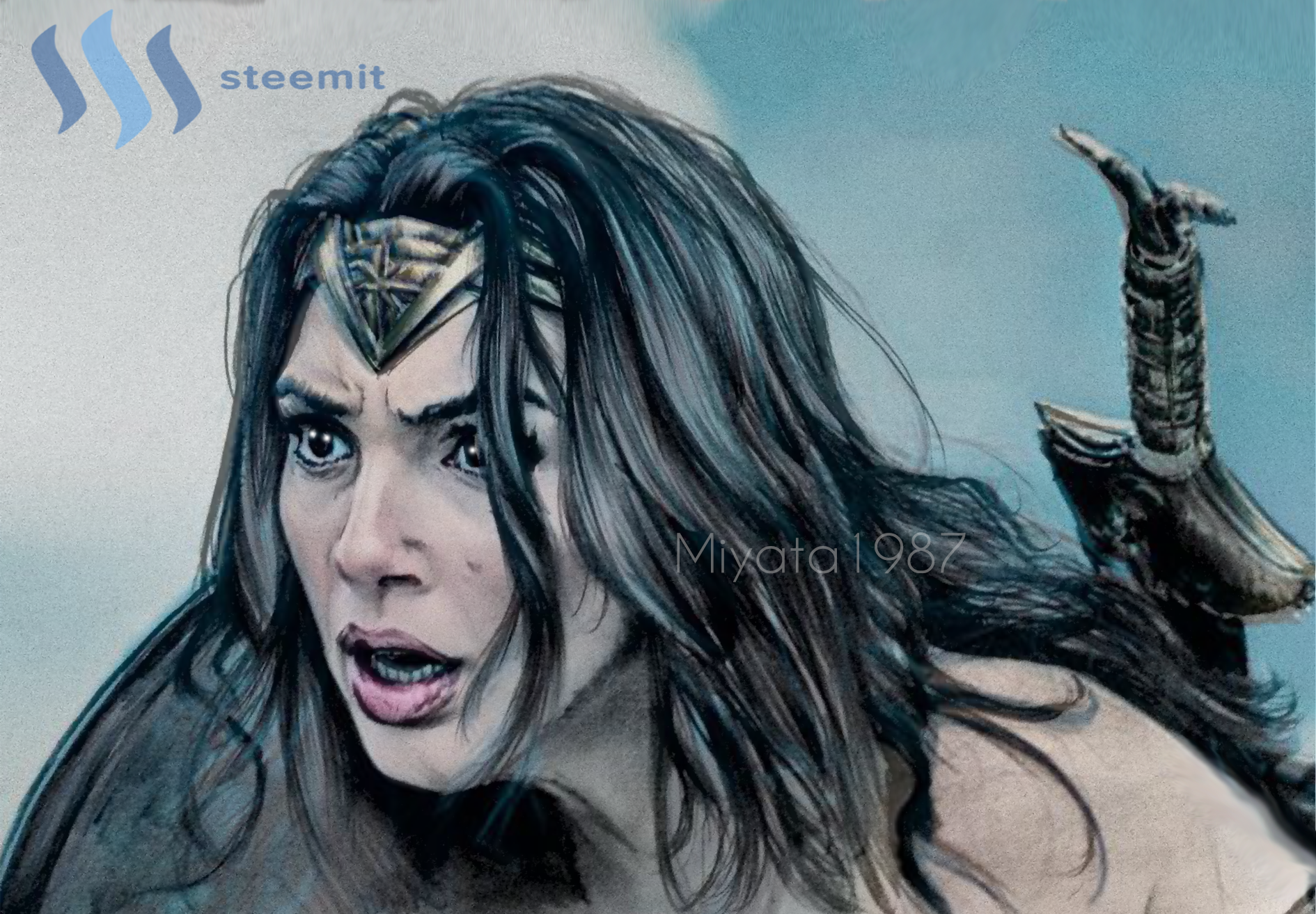I Did The Portrait Of Gal Gadot In Wonder Woman Steemit