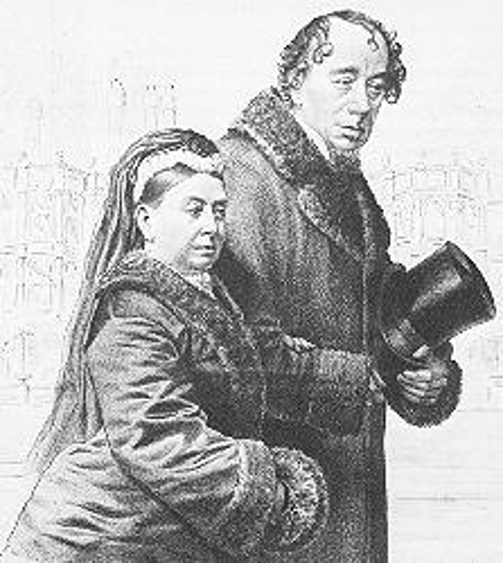 Queen Victoria and Benjamin Disraeli.  Nineteenth century photo..jpg