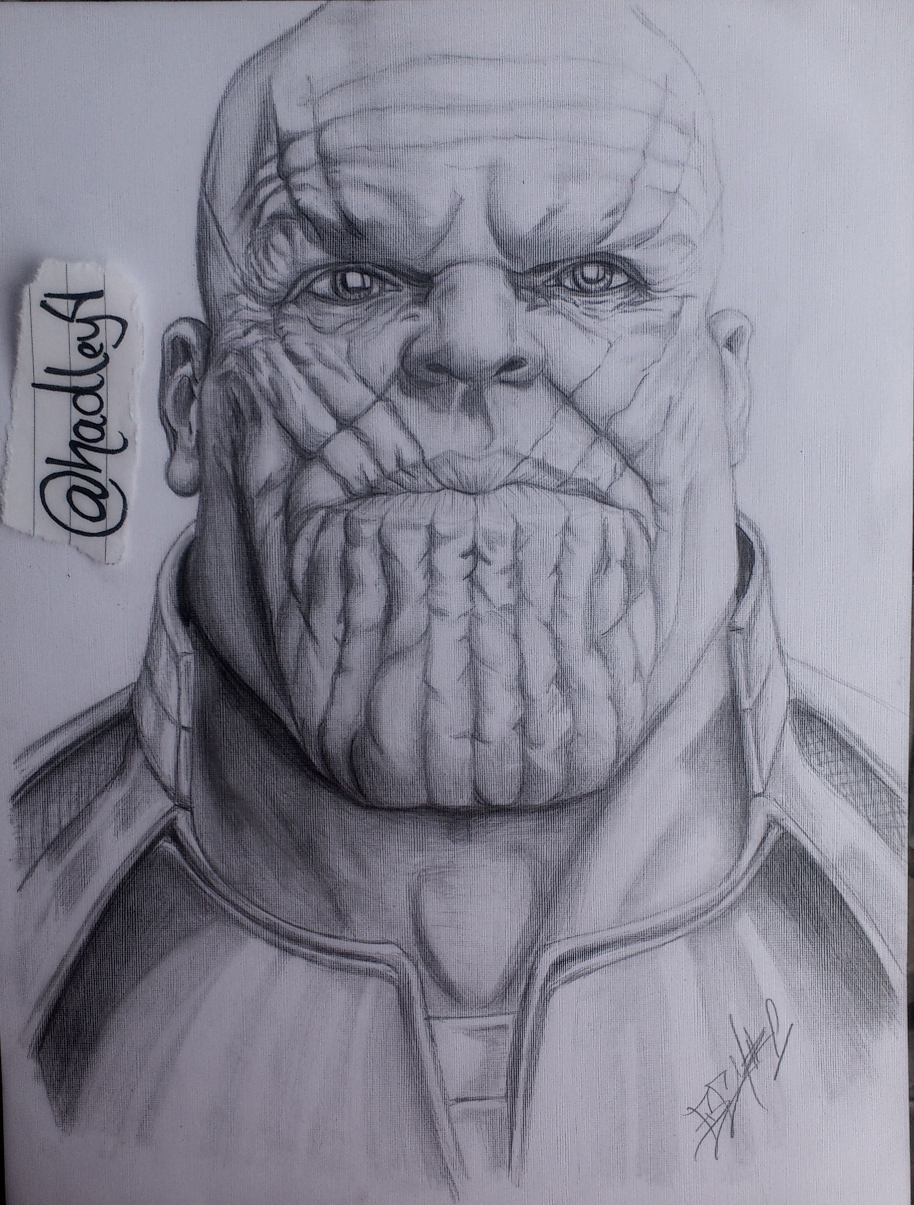 Thanos Drawing Fine Art Print MARVEL the Avengers - Etsy Israel