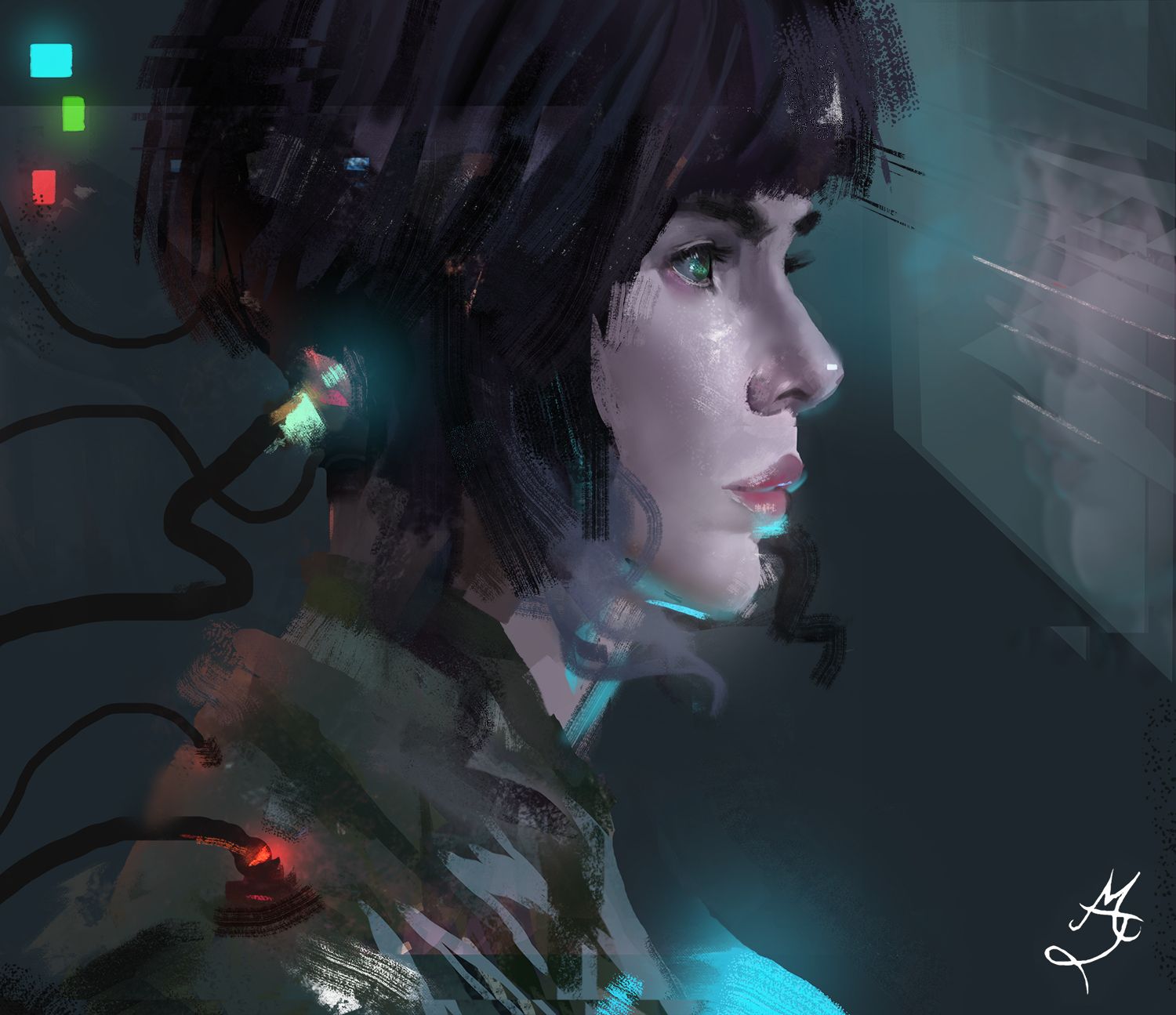 Major Motoko Kusanagi ghost in the shell justmousepixels step 5.jpg