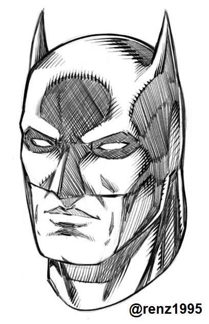 How To Draw Batman S Head Pencil Sketching Using Mspaint A