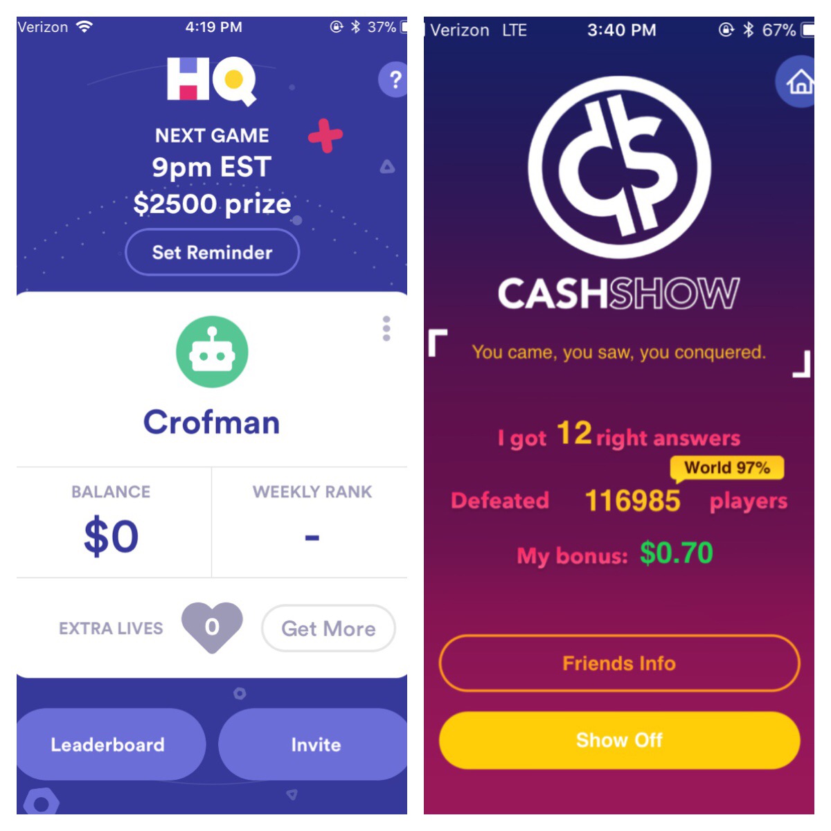 Trivia App Wars : Game HQ vs. Cash Show — Steemit