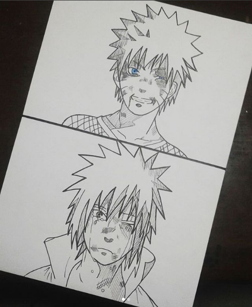 Naruto & Sasuke  Naruto sketch drawing, Naruto sketch, Anime