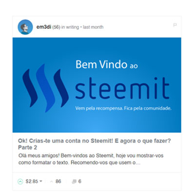 Bem vindo ao steemit