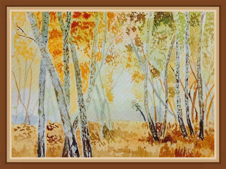 My Watercolor Painting Forest In Autumn 秋日的森林 水彩画 Steemit