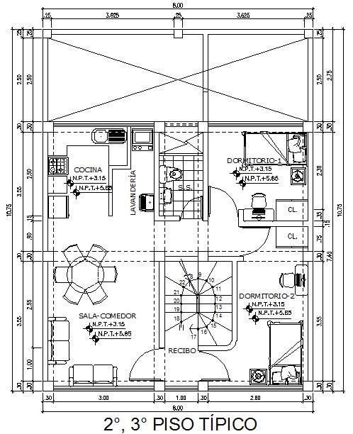 Planos de una casa #09 de 8m. x 10,75m. — Steemit