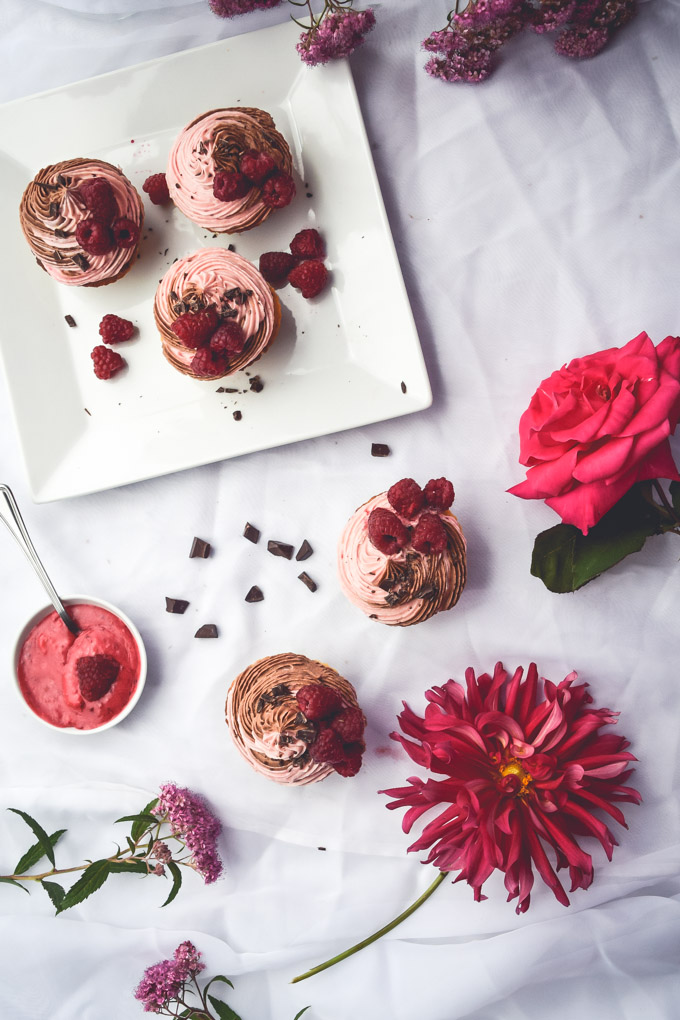 Raspberry Filled Chocolate Chip Cupcakes #cupcakes #ValentinesDay #summer #foodie (7).jpg