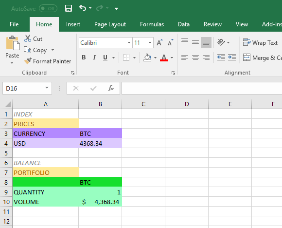 How to get live crypto prices in excel