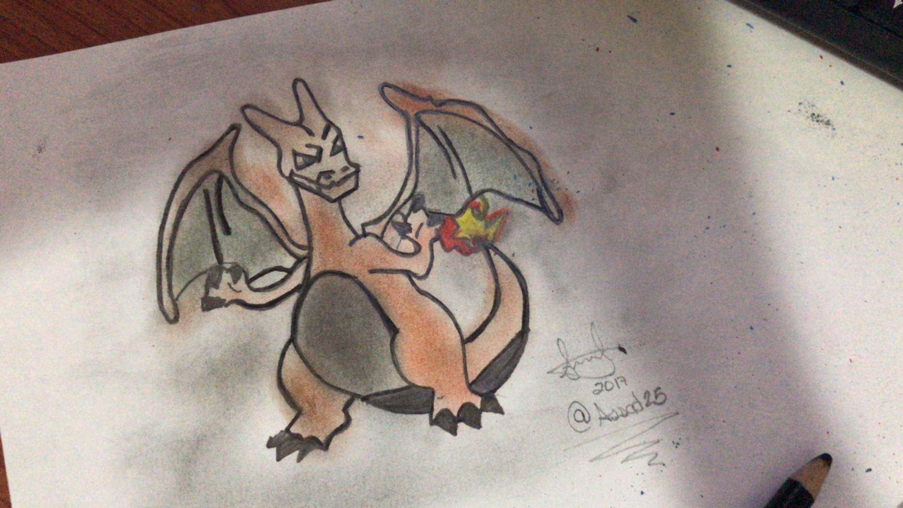 🔥 Drawing Charizard, Dibujando a Charizard POKEMON ART [ESP