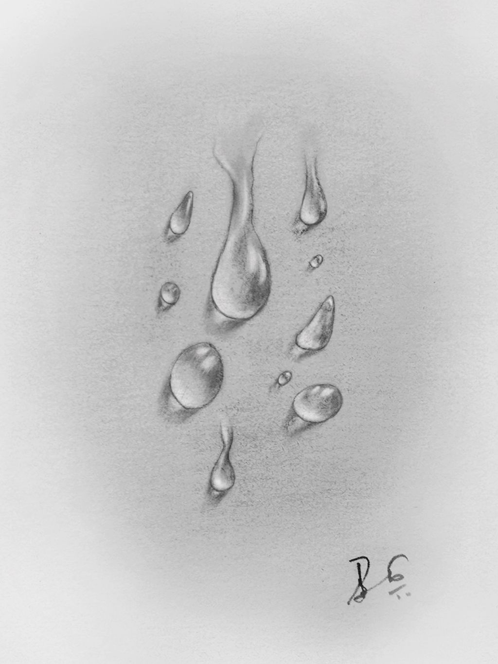 My pencil drawing water drops original  Steemit