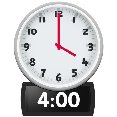 Image result for clock showing 4pm