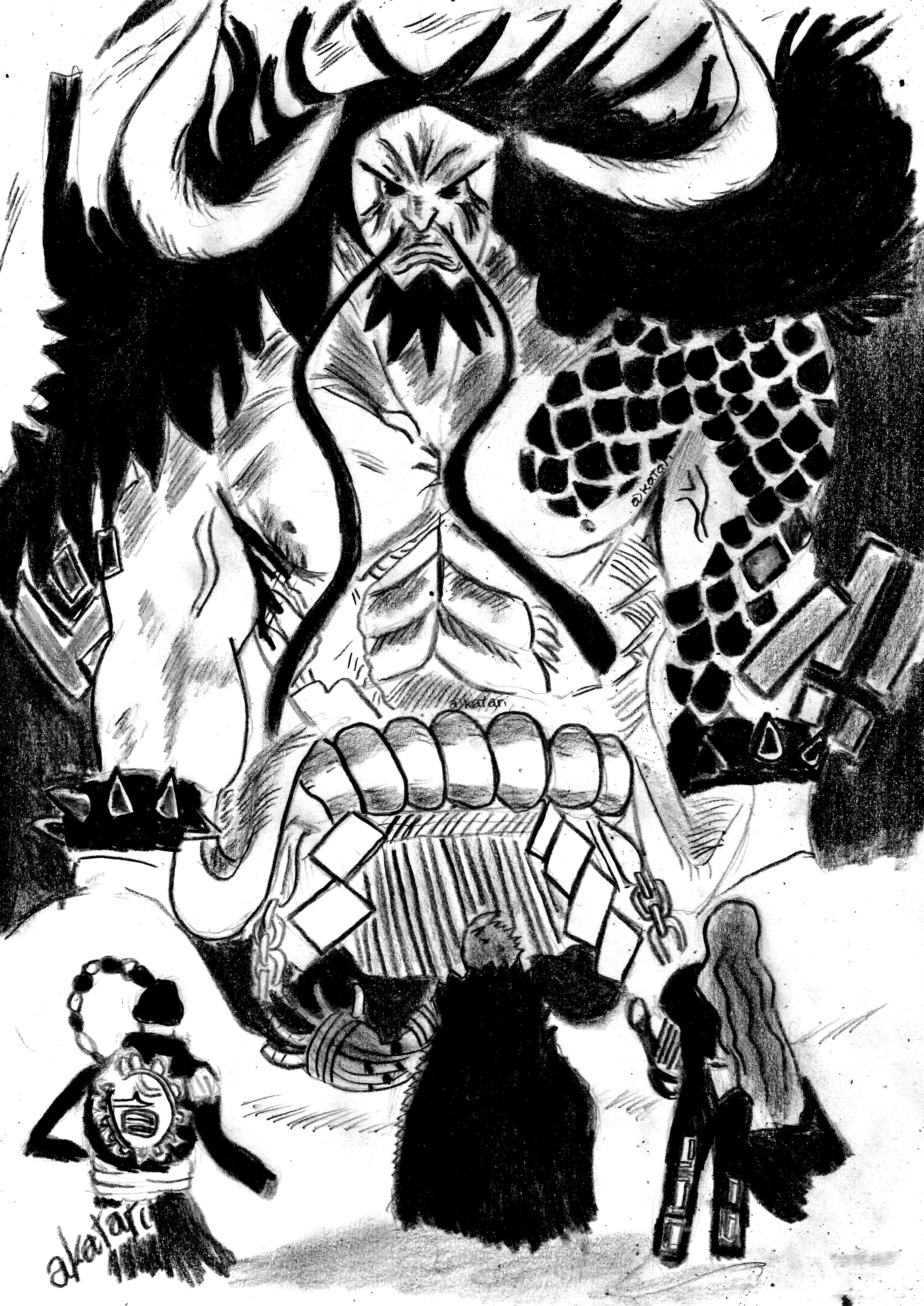 Kaido One Piece Drawing Process Katari.