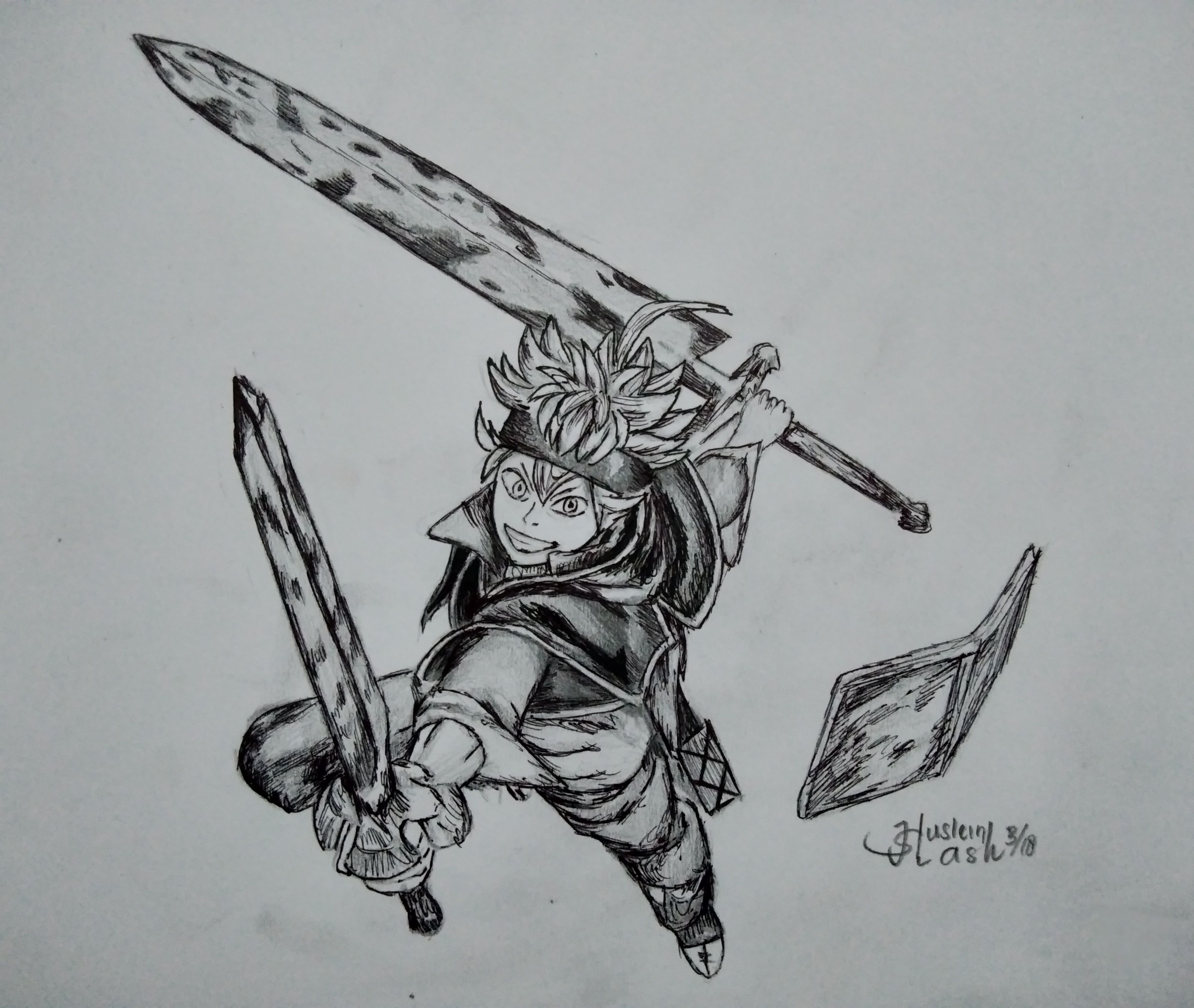 Drawing A Character Of Black Clover Asta And His Swords Bilingual