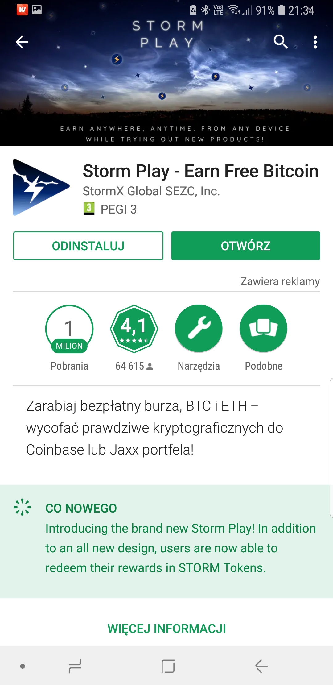 1 Aplikacja Bedzie Storm Play Earn Free Bitcoin Steemit - 