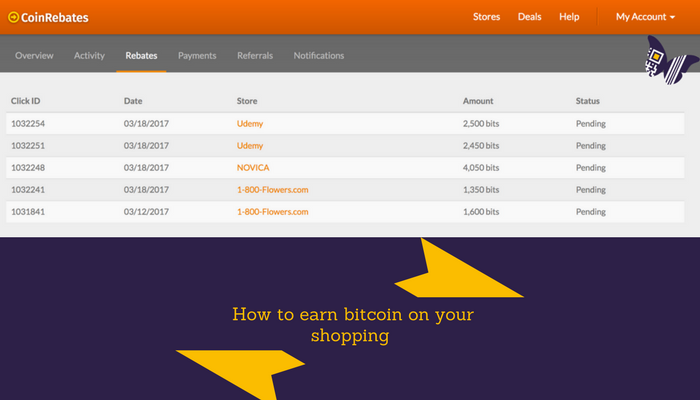 Coinrebates Com Where You Can Actually Earn Bitcoins For Shopping - 