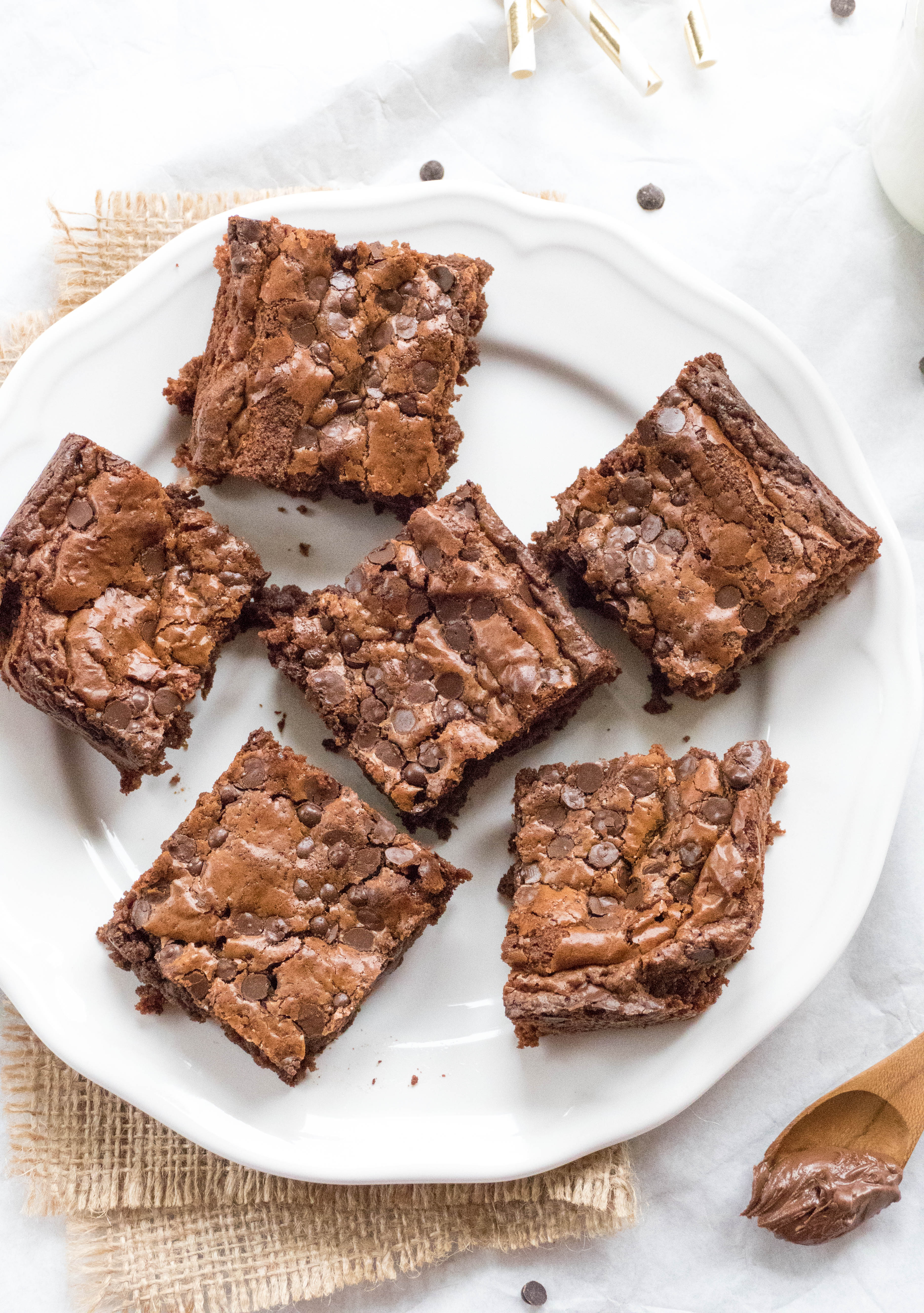 Nutella Brownies With Chocolate Chips Topping Steemit