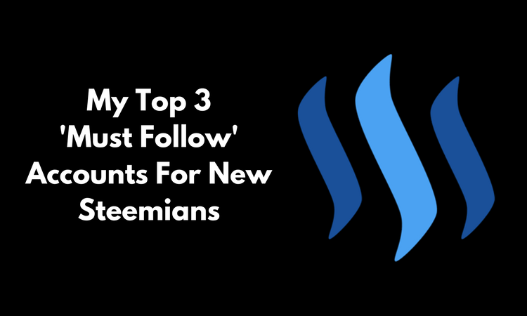 My Top 3 'Must Follow' Steemit Accounts For New Steemians.png