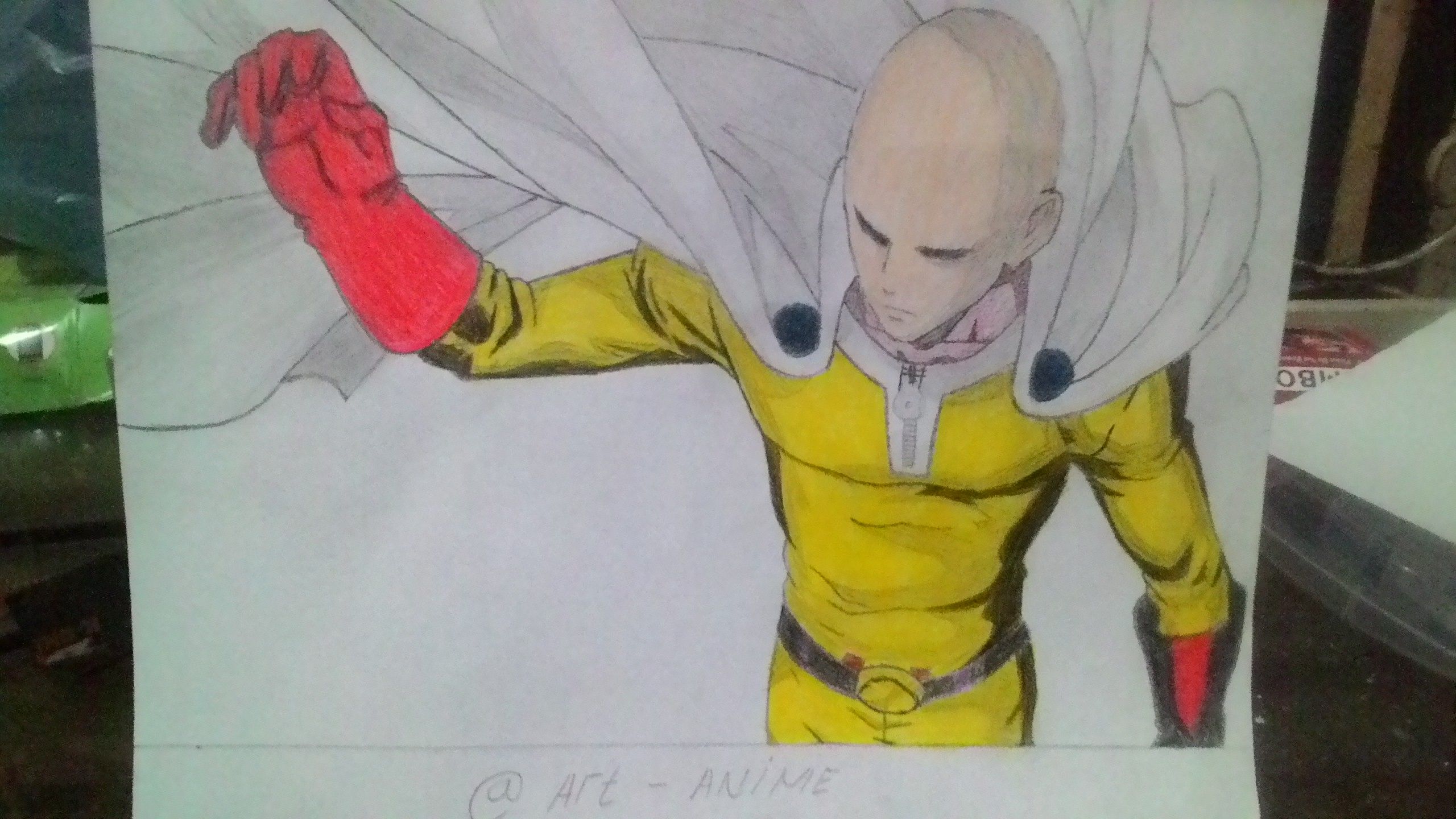 Drawing Art Saitama One Punch Man Steemit