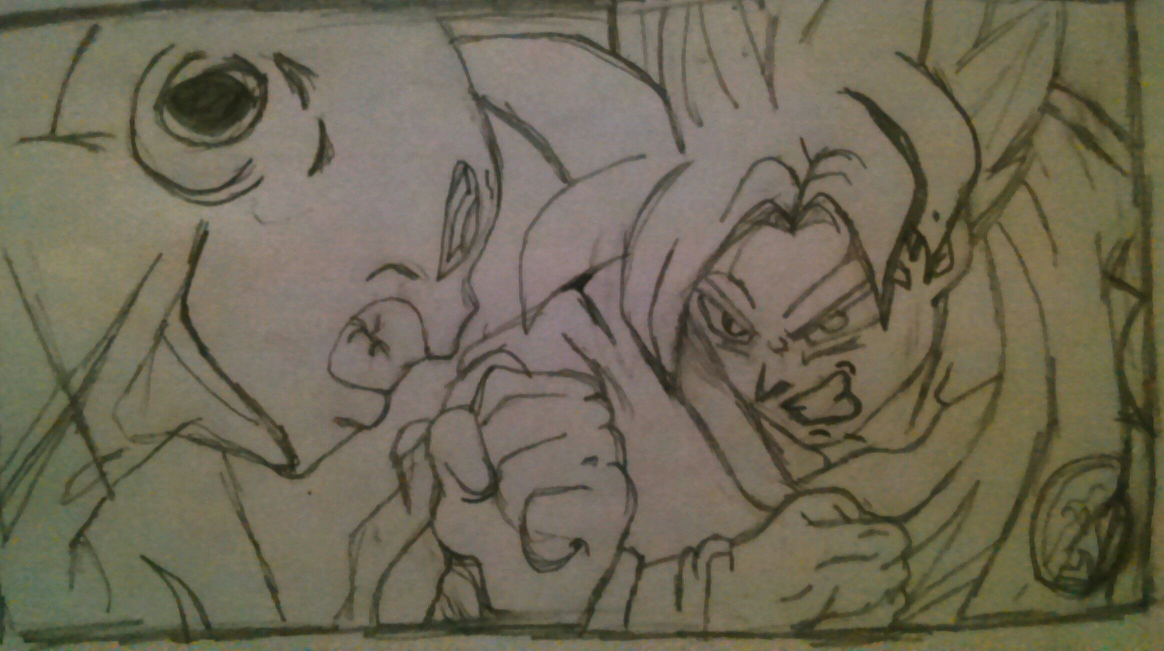 Goku vs Jiren) Ilustracion lapiz 2B — Steemit