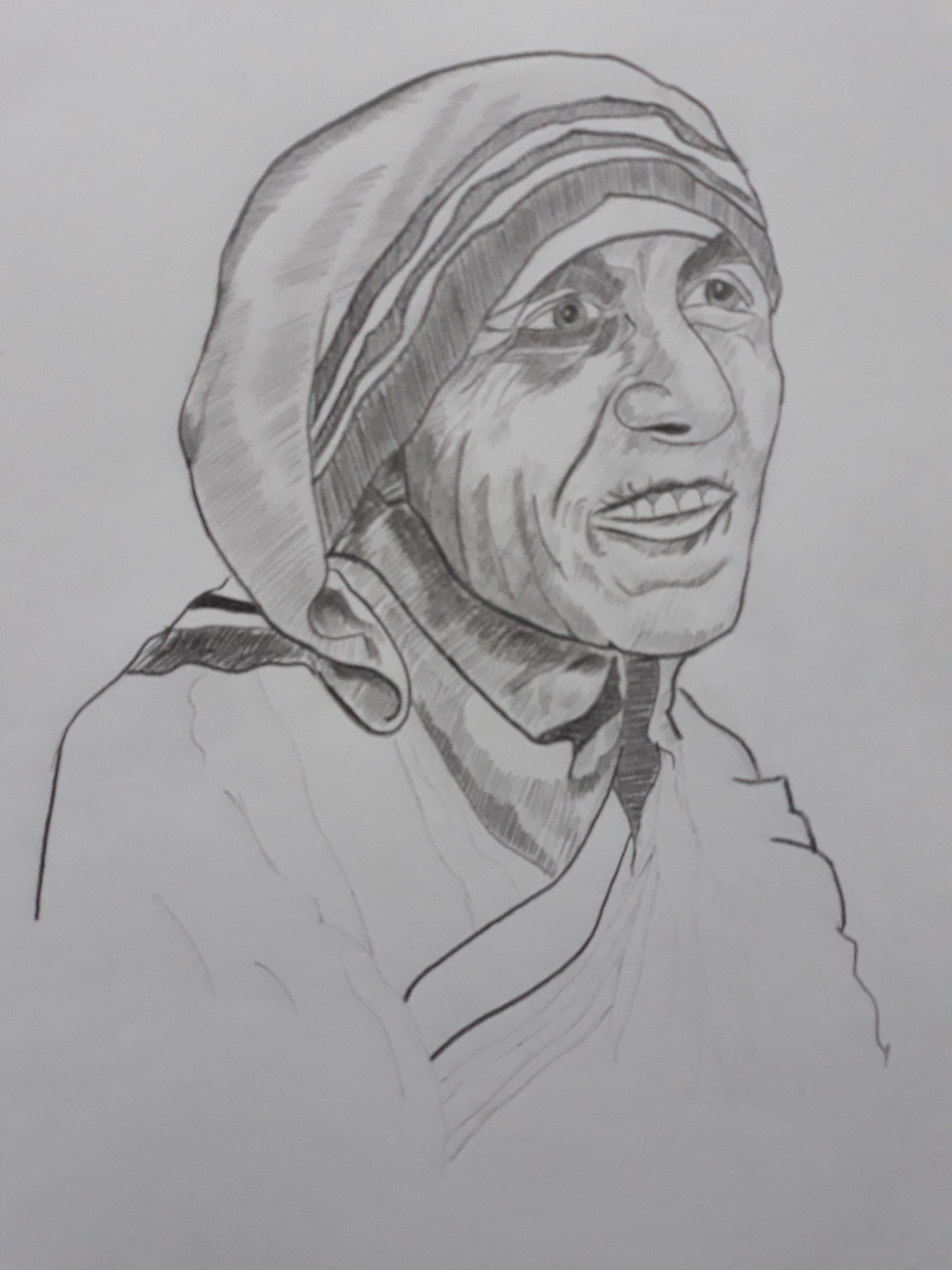 Murali Krishna's Artwork - Mother Teresa - Graphite Pencils work Drew this  from an art book. | Facebook