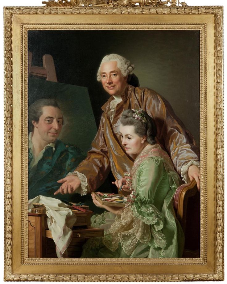 The Artist and his Wife Marie Suzanne Giroust painting the portrair of Henrik Wilhelm Peill.jpg