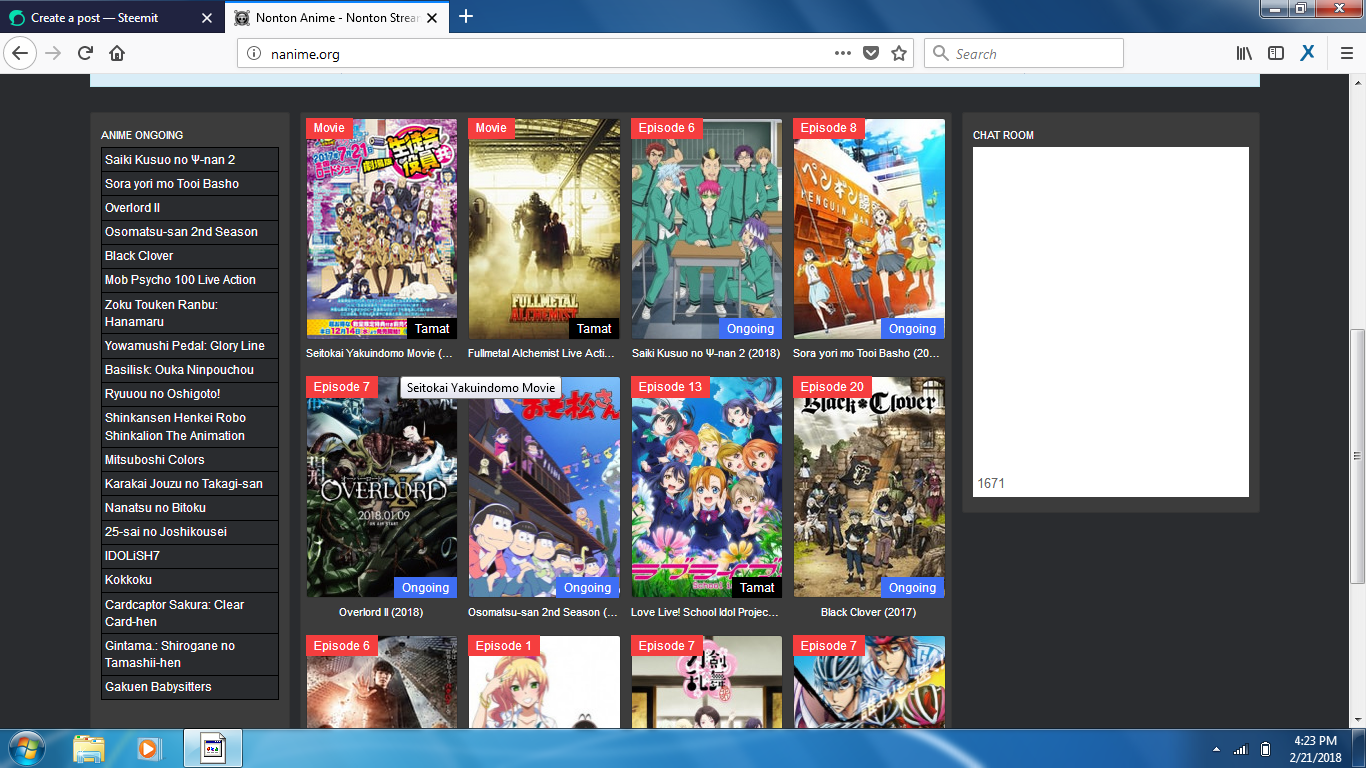 REVIEW WEB FOR STREAMING ANIME SUB INDO — Steemit