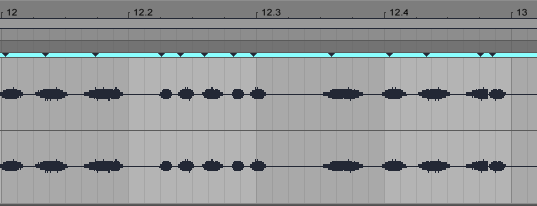 White noise modulated with a trapezoid signal. The synchronization changed from dotted 16ths to dotted 32ths.