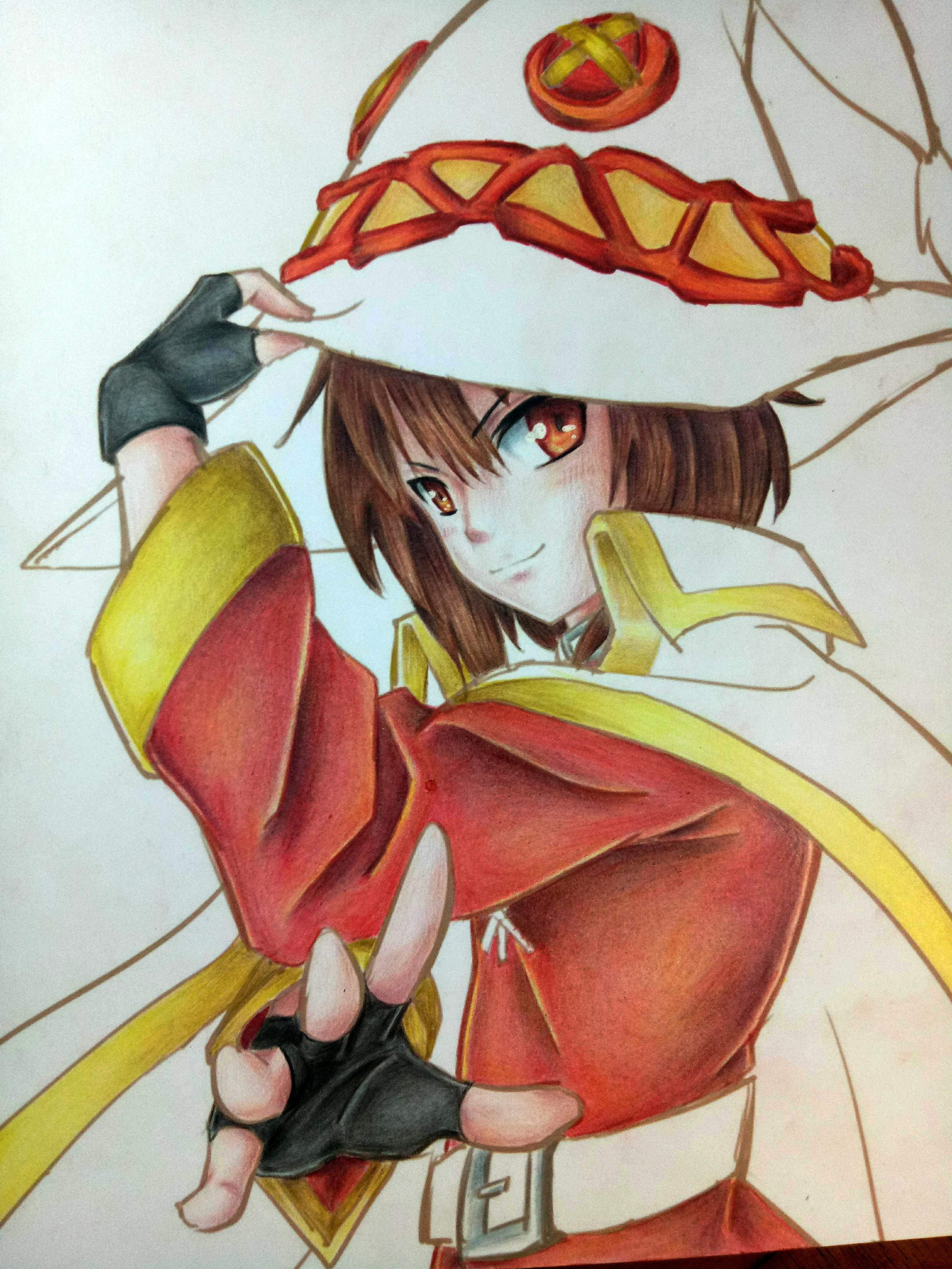 First drawing in my new sketchbook (made with crayola colored pencils) : r/ anime